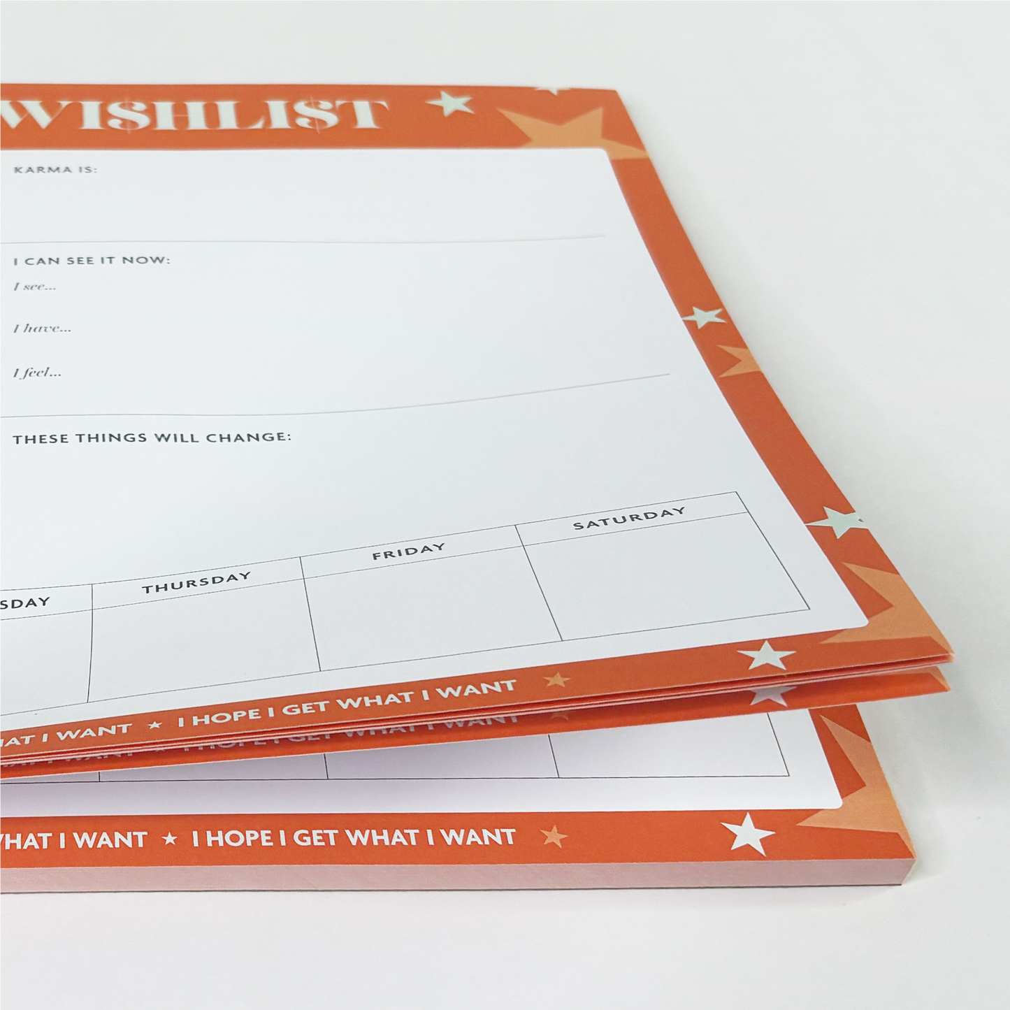 Weekly Wishlist Pad, Manifestation Planner, TLOAS Inspired Desk Pad